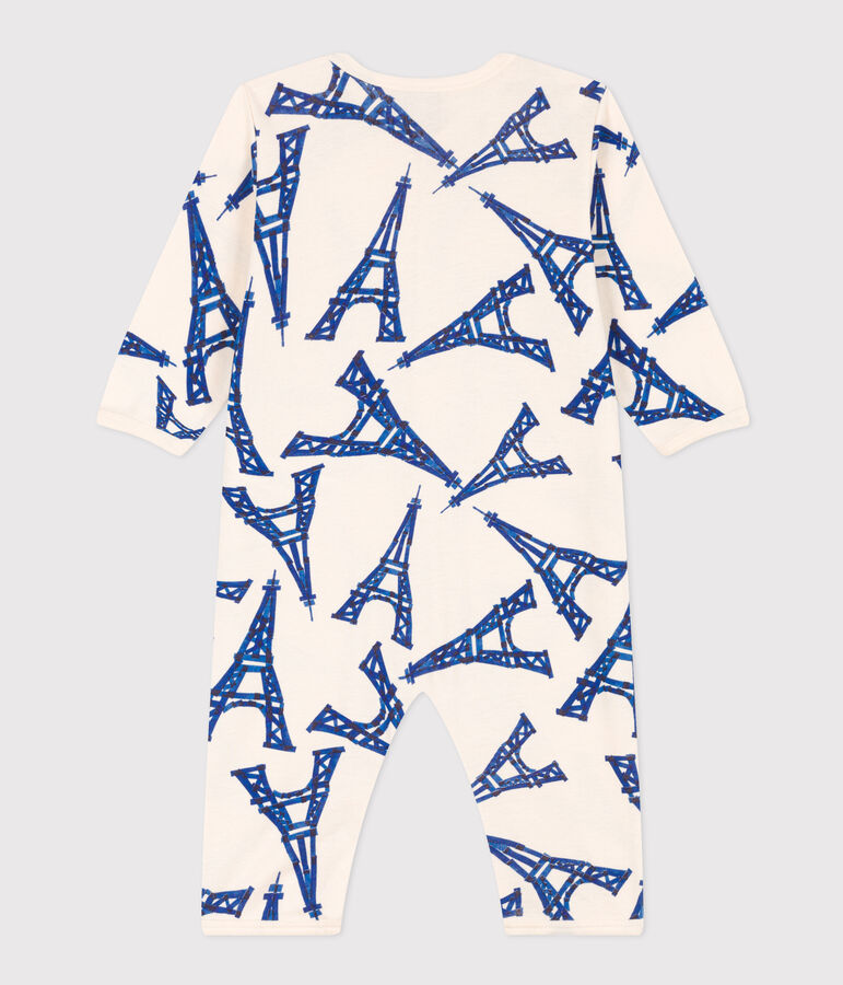 Katoenen babypyjama in het thema 'Parijs' ecru/multicouleur