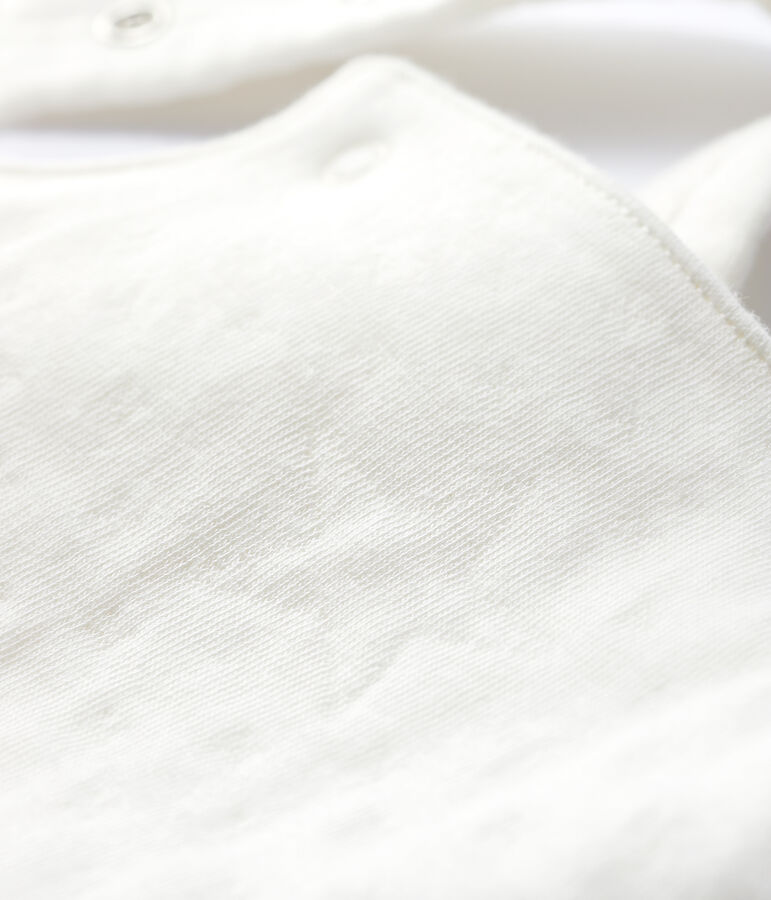 Salopette blanche b&eacute;b&eacute; en tubique en coton biologique blanc