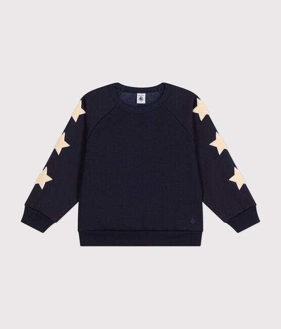 Sweatshirt in warme fleece voor jongens blauw SMOKING