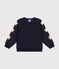 Sweatshirt in warme fleece voor jongens blauw SMOKING