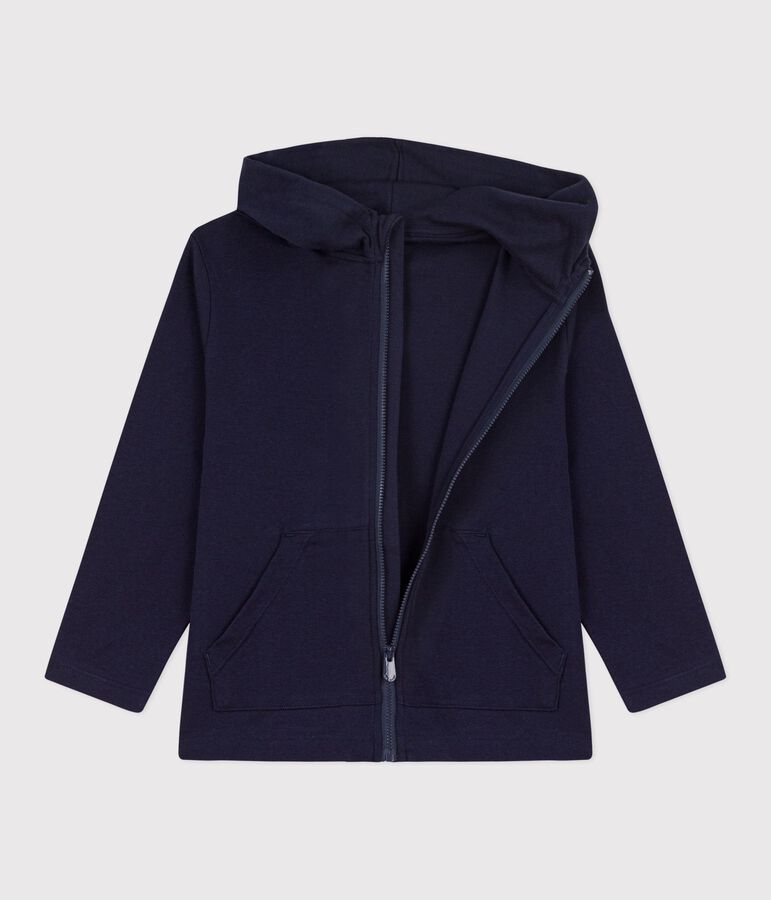 Katoenen hoodie met rits voor kinderen blauw