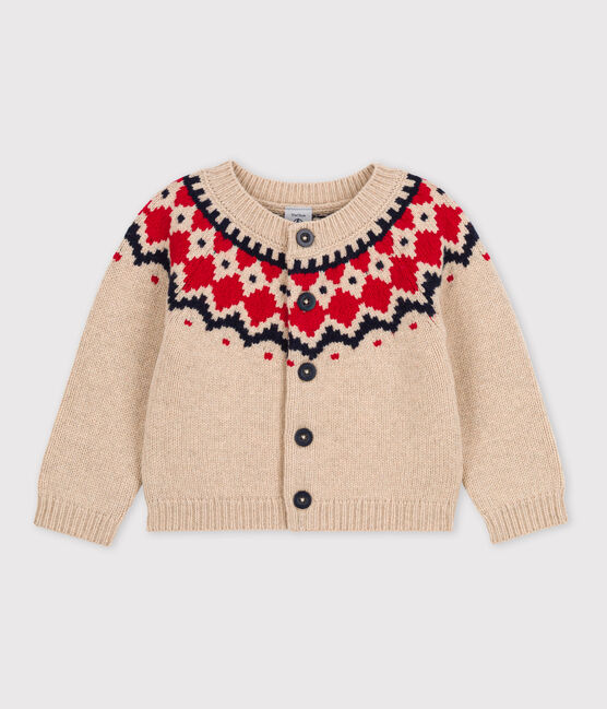 Babycardigan in tricot van wol en katoen TRENCH/ MULTICO