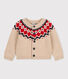 Babycardigan in tricot van wol en katoen