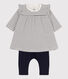 Robe legging à rayures marinières bébé en tubique en coton