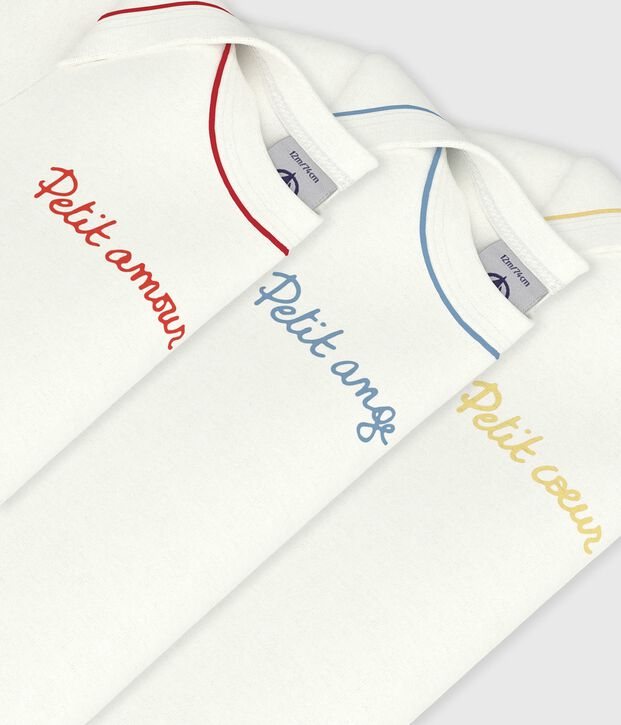 Set met effen katoenen body's met korte mouwen multicouleur