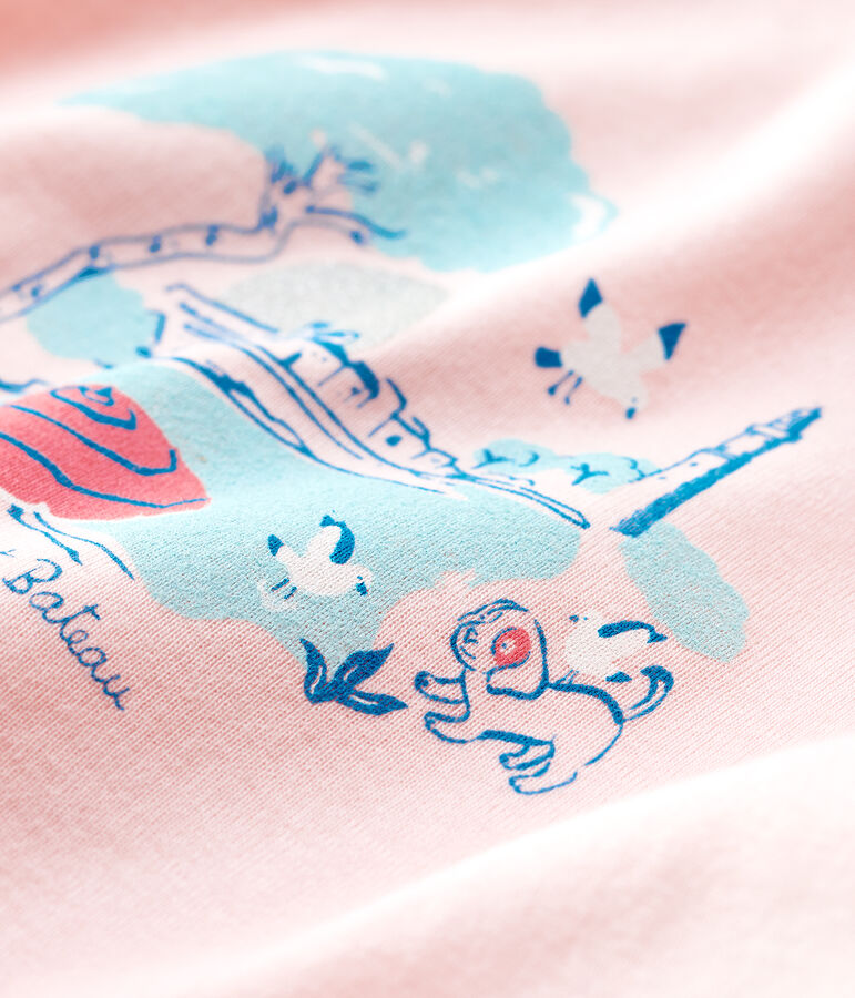 Blouse manches courtes avec col b&eacute;b&eacute; fille rose