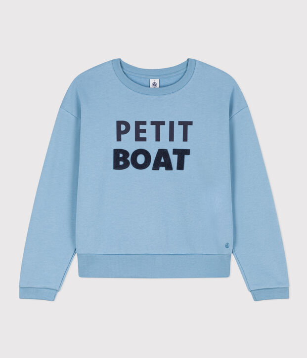 Sweatshirt van molton voor dames blauw