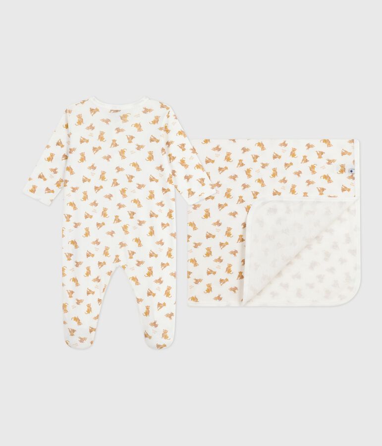 Cadeauset babypyjama van katoen met luipaardprint multicouleur