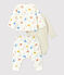 Ensemble 3 pièces imprimé singes en tubique bio bébé blanc MARSHMALLOW/blanc MULTICO