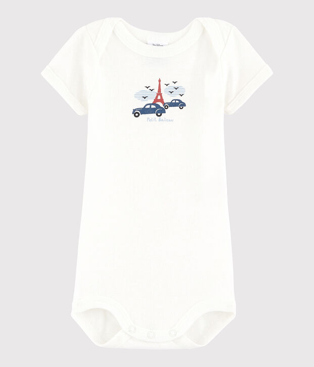Body manches courtes b&eacute;b&eacute; fille-gar&ccedil;on blanc