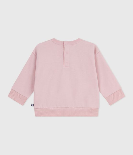 Katoenen babysweatshirt met 'Petit Bateau'-borduursel roze JOLI
