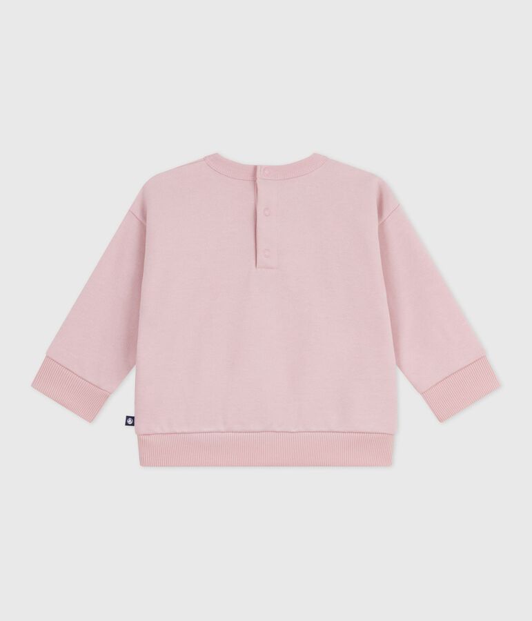 Katoenen babysweatshirt met 'Petit Bateau'-borduursel roze