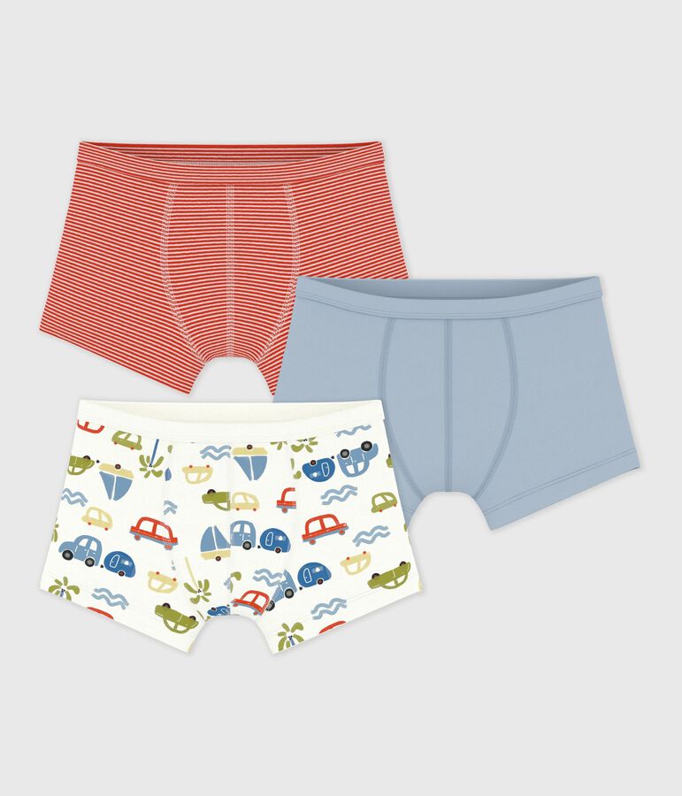 Lot de boxers enfant en coton &agrave; ceinture collet&eacute;e imprim&eacute; variante 1