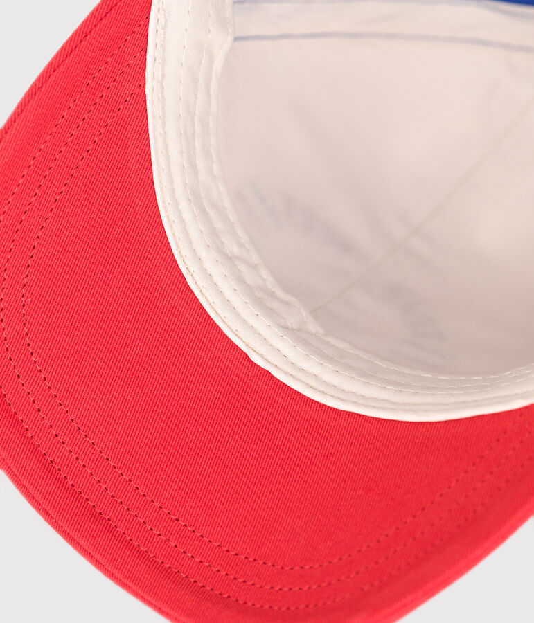 Katoenen kinderpet - Team Sport ecru/rood