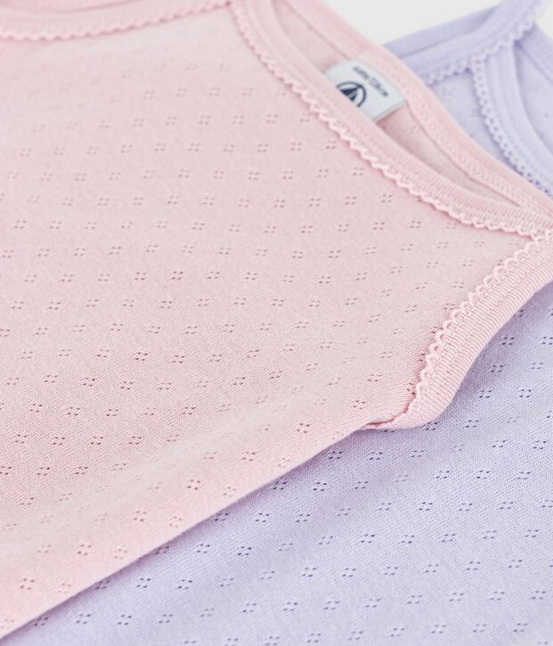 Lot de chemises &agrave; bretelles enfant en coton ajour&eacute; multicouleur