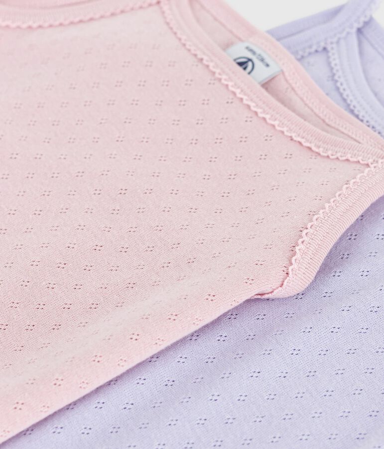 Lot de chemises &agrave; bretelles enfant en coton ajour&eacute; multicouleur