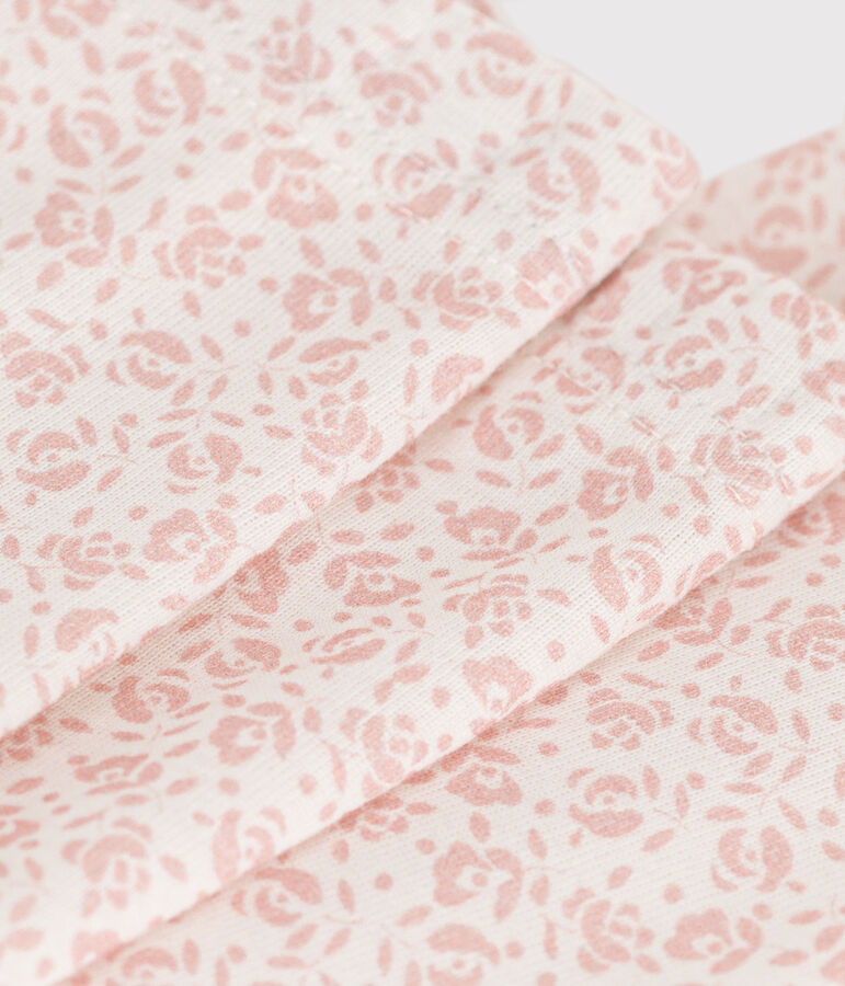 Legging van katoen met print voor baby's wit/roze