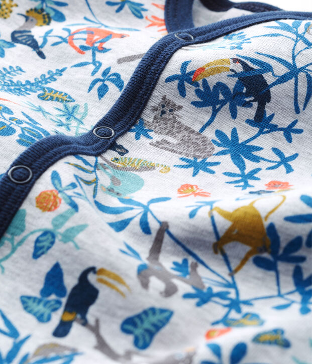 Slaap lekker baby jongetje met zijopening. grijs/multicouleur