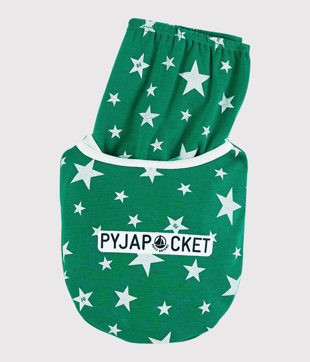 Pyjacourt vert &agrave; &eacute;toiles petit gar&ccedil;on en coton vert/blanc