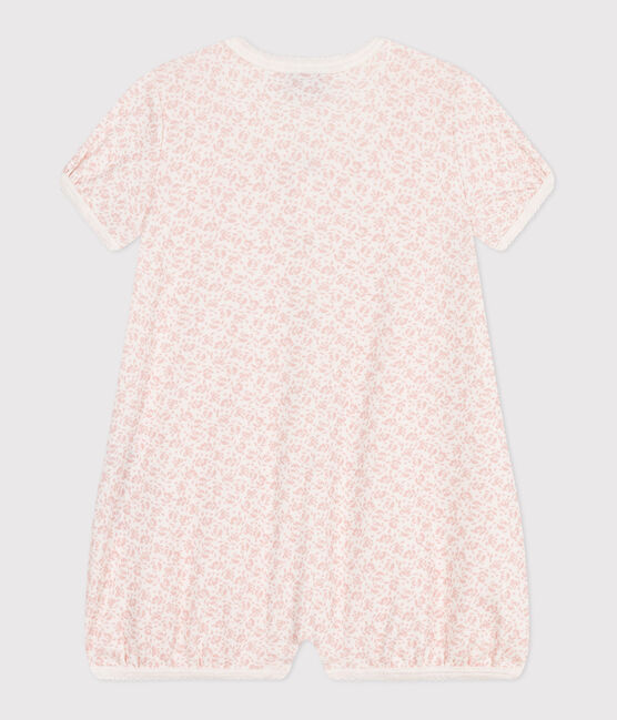 Kort babypakje van katoen met met bloemenprint MARSHMALLOW/ PANTY
