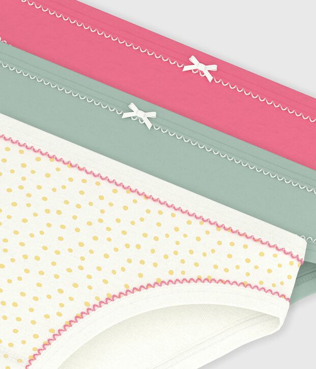 Lot de culottes enfant en coton imprim&eacute; pois multicouleur