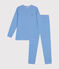 Gestreepte katoenen pyjama voor kinderen DELPHINIUM/ MARSHMALLOW