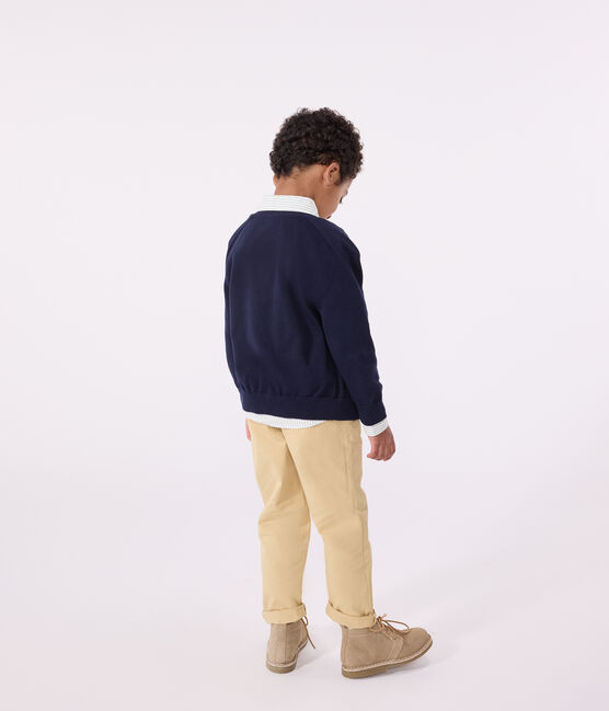 Katoenen jongensvest blauw SMOKING