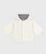 Veste bébé ouatinée en velours brodé et doublure milleraies