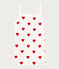 Katoenen dameshemd met bandjes wit MARSHMALLOW/rood TERKUIT