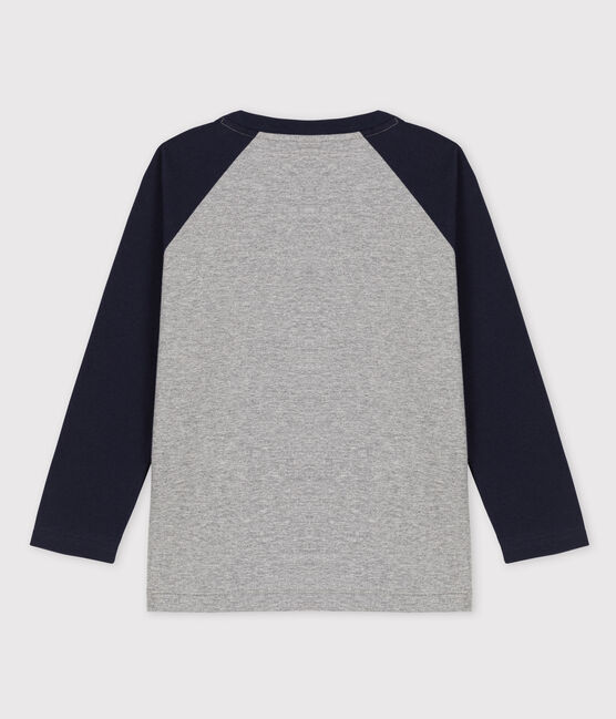 Tee-shirt manches longues en jersey enfant garçon gris SUBWAY/bleu SMOKING
