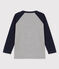 Tee-shirt manches longues en jersey enfant garçon gris SUBWAY/bleu SMOKING