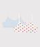 Lot de 2 brassières cœur rouge petite fille en coton biologique  et elasthanne variante 1