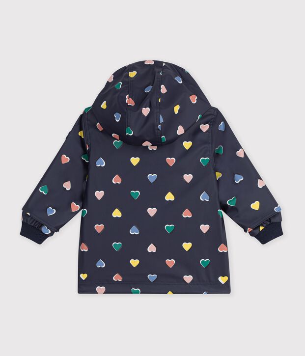 Iconische baby-oliejas met hartjesprint blauw/multicouleur