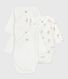 Set van katoenen babybody's met lange mouwen en print