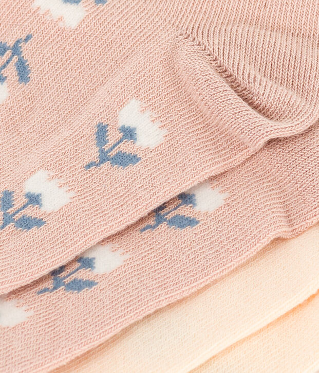 Lot de 2 paires de chaussettes fleurs en jersey de coton enfants multicouleur