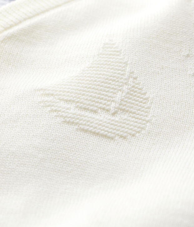 Cardigan van katoenen/linnen jersey tricot voor babyjongens wit