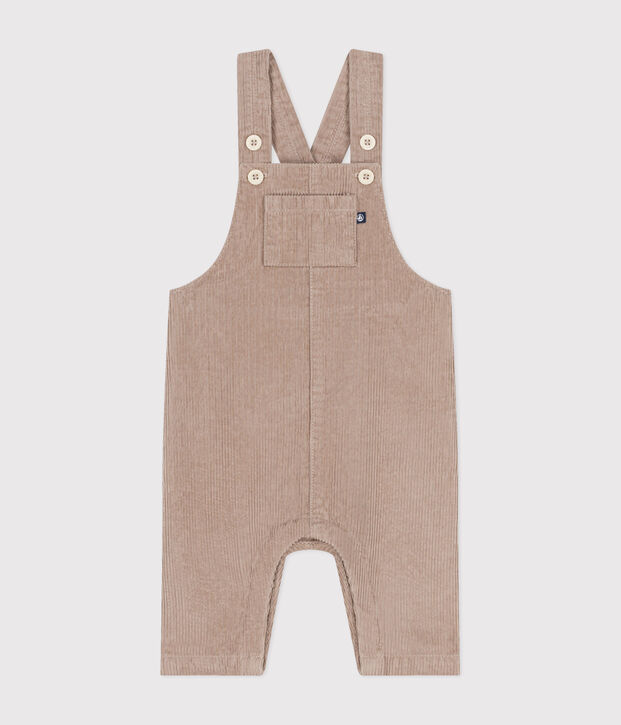 Fluwelen tuinbroek voor baby's beige