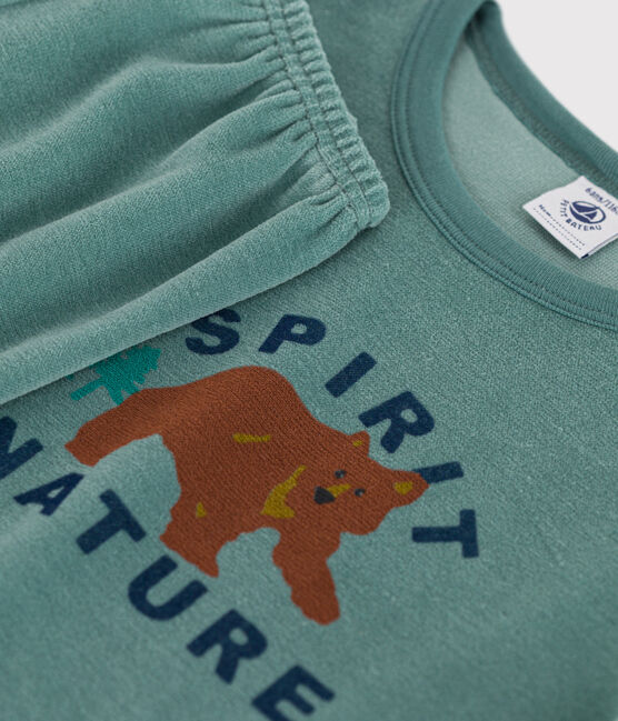 Fluwelen pyjama voor kleine meisjes en jongens blauw BRUT/wit MULTICO