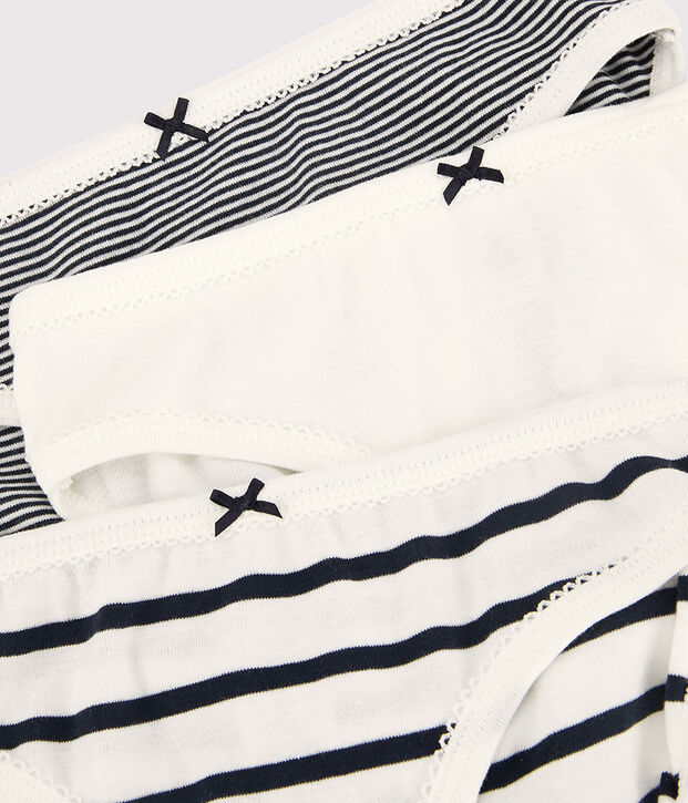 Lot de 3 culottes ray&eacute;es fille multicouleur