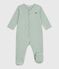 Katoenen babypyjama met milleraies-strepen SAULE/ MARSHMALLOW