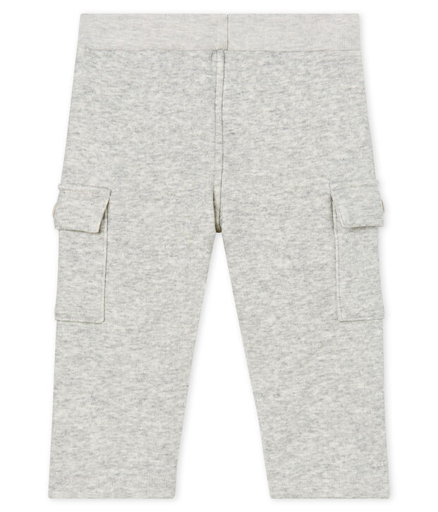 Pantalon b&eacute;b&eacute; gar&ccedil;on en maille velours gris chin&eacute; clair