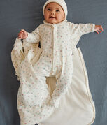 Katoenen babypyjama met bloemenprint wit MARSHMALLOW/wit MULTICO