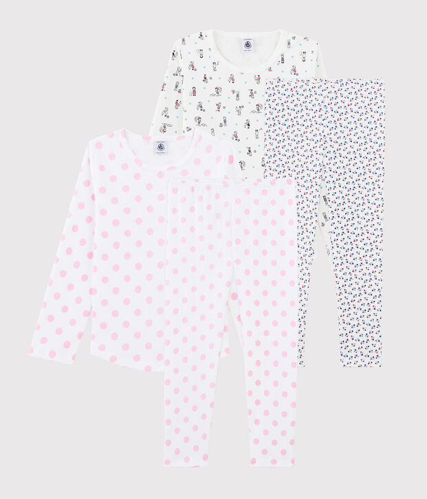 Set van 2 katoenen meisjespyjama's multicouleur