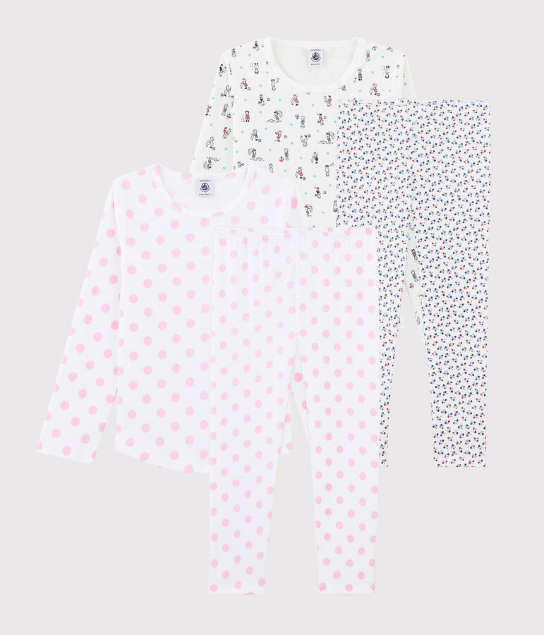 Set van 2 katoenen meisjespyjama's multicouleur