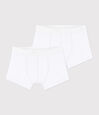 Set van 2 witte boxershorts voor kleine jongens