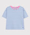LE BOXY, gestreept T-shirt voor dames in katoen  GAULOISE/ MARSHMALLOW