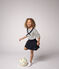 T-shirt van jersey met lange mouwen voor meisjes wit MARSHMALLOW/blauw SMOKING