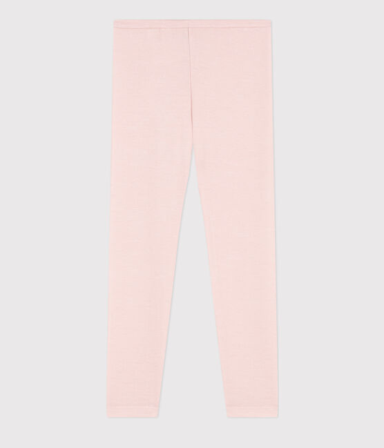 Legging petite fille/petit garçon en laine et coton rose SALINE