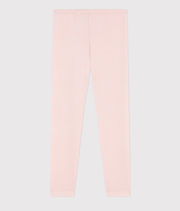 Meisjeslegging in wol en katoen roze