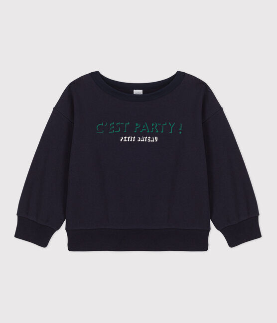 Sweatshirt imprimé en molleton enfant fille / garçon bleu SMOKING